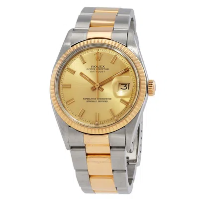 Rolex Datejust Automatic Champagne Dial Men's Watch Pre-rlx1601 In Yellow/two Tone/silver Tone/gold Tone/beige