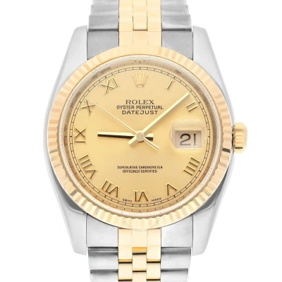 Rolex Datejust Automatic Champagne Dial Unisex Watch 116233 Crj In Gold