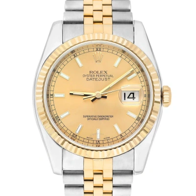 Rolex Datejust Automatic Champagne Dial Unisex Watch 116233 Csj In Two Tone  / Champagne / Gold / Gold Tone / Yellow