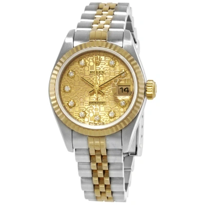 Rolex Datejust Automatic Chronometer Diamond Champagne Dial Ladies Watch 79173csj In Two Tone  / Champagne / Gold / Gold Tone / Yellow