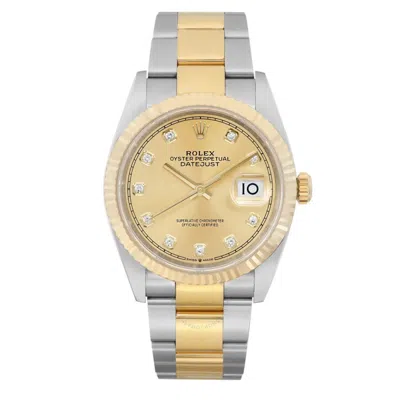 Rolex Datejust Automatic Chronometer Diamond Champagne Dial Men's Watch 126233 Cdo In Gold