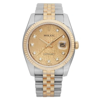 Rolex Datejust Automatic Chronometer Diamond Men's Watch 116233 Cjdj In Gold