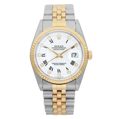 Rolex Datejust Automatic Chronometer Diamond White Dial Unisex Watch 16233 Wdj In Gray