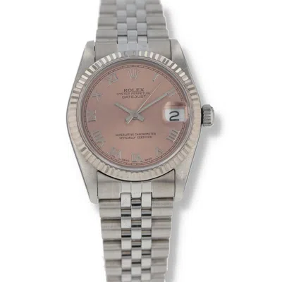 Rolex Datejust Automatic Chronometer Pink Dial Ladies Watch 68274 Prj In Metallic
