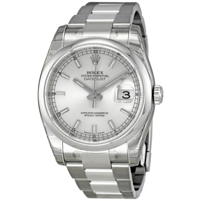 Rolex Datejust Automatic Chronometer Silver Dial Men's Watch 116200 Sso In White