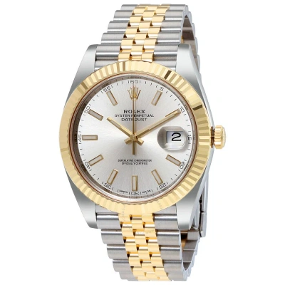 Rolex Datejust41 Silver Dial Steel And 18k Yellow Gold Jubilee Men's Watch 126333ssj In Gold / Silver / Yellow