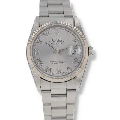 Rolex Datejust Automatic Chronometer Silver Dial Unisex Watch 16234 Sro In Gray