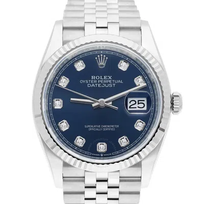 Rolex Datejust Automatic Diamond Blue Dial Unisex Watch 126234 Bldj