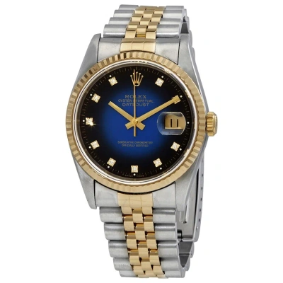 Rolex Datejust Automatic Diamond Blue Dial Unisex Watch 16233 Bldj In Two Tone  / Blue / Gold / Gold Tone / Yellow