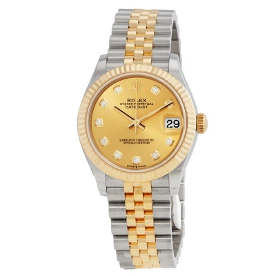 Rolex Datejust 31 Champagne Diamond Dial Automatic Ladies Steel And 18kt Yellow Gold Jubilee Watch 2 In Champagne / Gold / Yellow