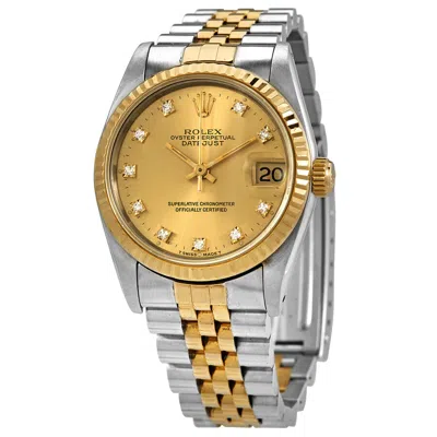 Rolex Datejust Automatic Diamond Champagne Dial Ladies Watch 68273gyrj In Two Tone  / Champagne / Gold / Gold Tone / Yellow
