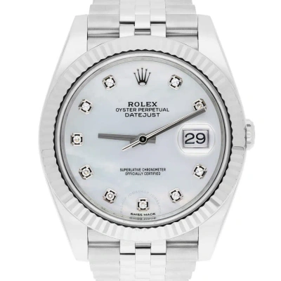 Rolex Datejust Automatic Diamond Men's Watch 126334 Mdj In White