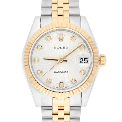 Rolex Datejust Automatic Diamond Silver Dial Ladies Watch 178273 Sjdj In Gold