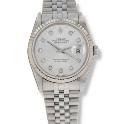 Rolex Datejust Automatic Diamond Silver Dial Unisex Watch 16234 Sdj In Gold / Gold Tone / Silver / White