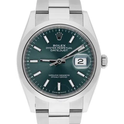 Rolex Datejust Automatic Green Dial Unisex Watch 126200 Grso In Metallic