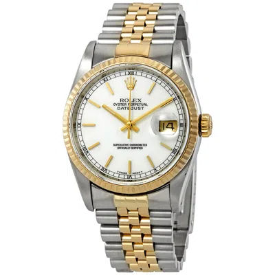 Rolex Datejust Automatic White Dial Men's Watch 16233 Wsj In Gold
