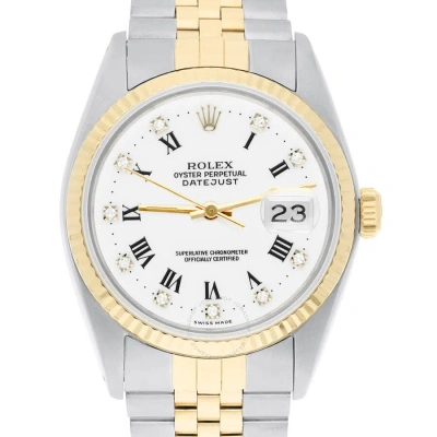 Rolex Datejust Automatic White Dial Unisex Watch 16233 Wrj In Two Tone  / Gold / Gold Tone / White / Yellow