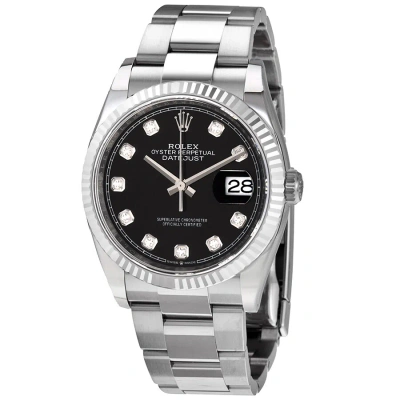 Rolex Datejust Diamond Black Dial Ladies Watch 126234bkdo In Black / Gold / Gold Tone / White