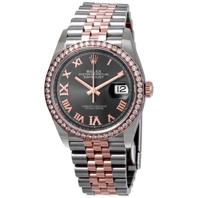 Rolex Datejust Diamond Rhodium Dial Men's Watch 126281 Rrdj In Dark / Gold / Rhodium / Rose / Rose Gold