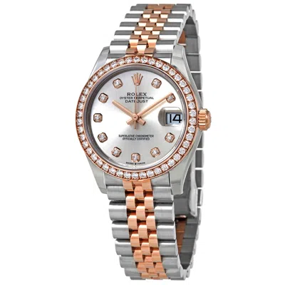 Rolex Datejust Diamond Silver Dial Ladies Watch 278381sdj In Metallic