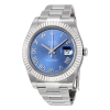 ROLEX PRE-OWNED ROLEX DATEJUST II AUTOMATIC BLUE DIAL STAINLESS STEEL OYSTER BRACELET MEN'S WATCH 116334BL
