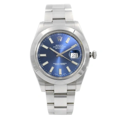 Rolex Datejust Ii Automatic Chronometer Blue Dial Men's Watch 116300 Blso