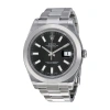 ROLEX PRE-OWNED ROLEX DATEJUST II BLACK DIAL STAINLESS STEEL OYSTER BRACELET AUTOMATIC MEN'S WATCH 116300B