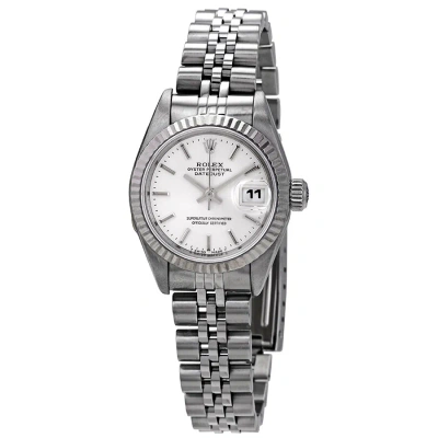 Rolex Datejust Silver Dial Jubilee Bracelet Ladies Watch 69174ssj In Burgundy