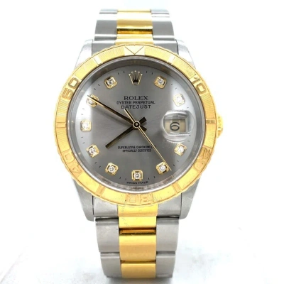Rolex Datejust Turn-o-graph Automatic Diamond Silver Dial Men's Watch 16263 Sdo In Gold