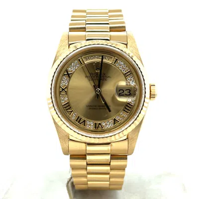 Rolex Day Date Automatic Champagne Dial Men's Watch 18238 Crp In Gold