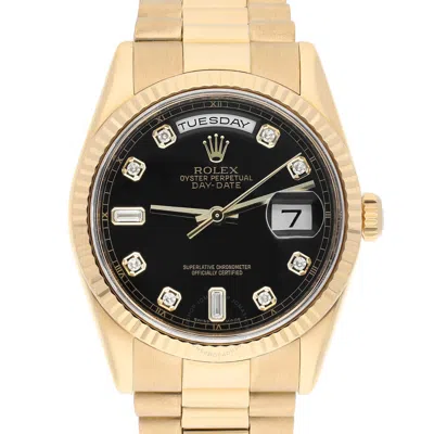 Rolex Day Date Automatic Diamond Black Dial Men's Watch 118238 Bkdp