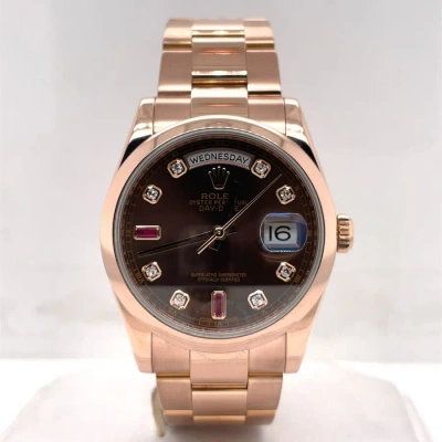 Rolex Day Date Automatic Diamond Men's Watch 118205 Chsrp In Gold