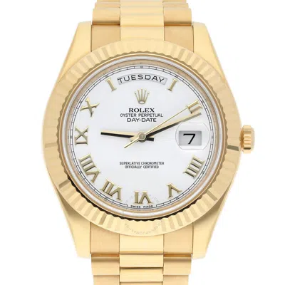Rolex Day Date Automatic White Dial Men's Watch 218238 Wrp In Gold