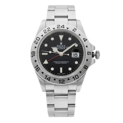 Rolex Explorer Ii Gmt Automatic Chronometer Black Dial Men's Watch 16570t Bkso In Metallic