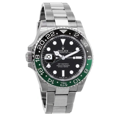 Rolex Gmt-master Ii Lefty Automatic Black Dial Sprite Bezel Men's Watch 126720vtnr-0001 In Black / Green