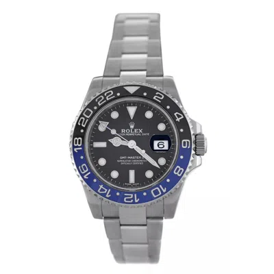 Rolex Gmt-master Ii Gmt Automatic Chronometer Black Dial Men's Watch 116710 In Blue/silver Tone/black