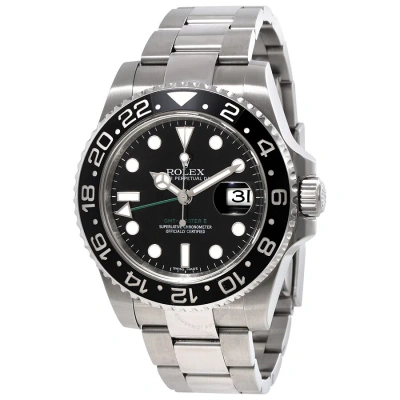Rolex Gmt-master Ii Gmt Black Dial Men's Watch 116710ln In Black / Green