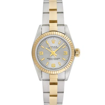 Pre-owned Rolex Ladies Oyster Perpetual In Silver