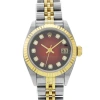 ROLEX PRE-OWNED ROLEX LADY-DATEJUST AUTOMATIC CHRONOMETER DIAMOND RED DIAL LADIES WATCH 69173