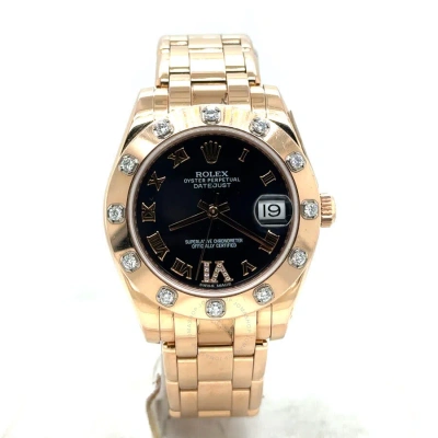 Rolex Lady-datejust Automatic Diamond Blue Dial Ladies Watch 81315 Blrpm In Gold
