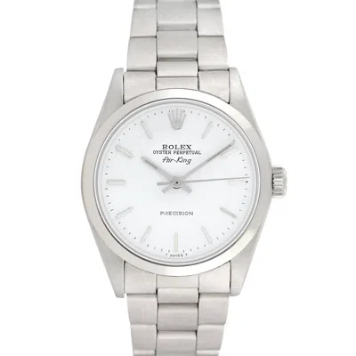 Pre-owned Rolex Men's Airking In White