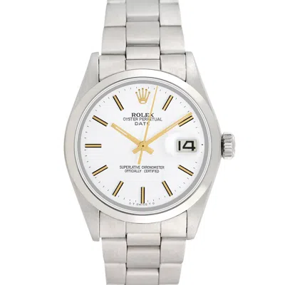 Pre-owned Rolex Men's Date In White