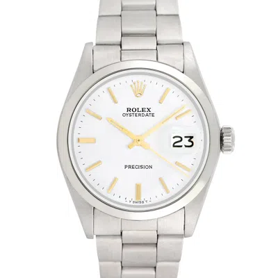 Pre-owned Rolex Men's Oysterdate In White