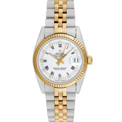 Pre-owned Rolex Midsize Datejust In White
