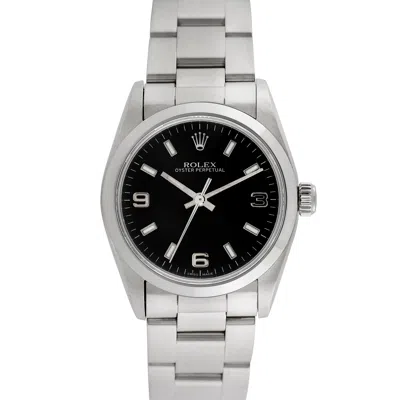 Pre-owned Rolex Midsize Oyster Perpetual In Black