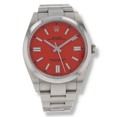 Rolex Oyster Perpetual Automatic Chronometer Red Dial Unisex Watch 124300-0007