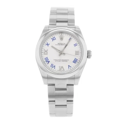 Rolex Oyster Perpetual Automatic Chronometer White Dial Ladies Watch 177200 Wblro In Metallic