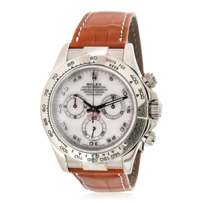 Rolex Oyster Perpetual Chronograph Automatic Chronometer White Dial Men's Watch 116519 In Brown