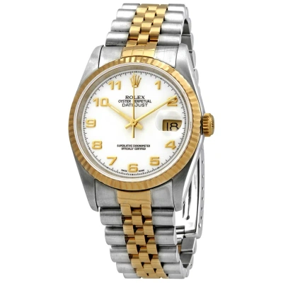 Rolex Oyster Perpetual Datejust 36 Automatic Chronometer White Dial Men's Watch 116233waj In Metallic