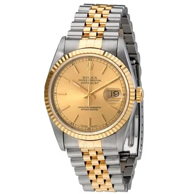 Rolex Oyster Perpetual Datejust Two-tone 18kt Gold And Steel Men's Watch 16233j In Yellow/two Tone/silver Tone/gold Tone